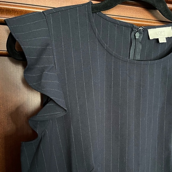 Loft Outlet Navy Pinstripe Dress, Size 8 - Picture 7 of 8